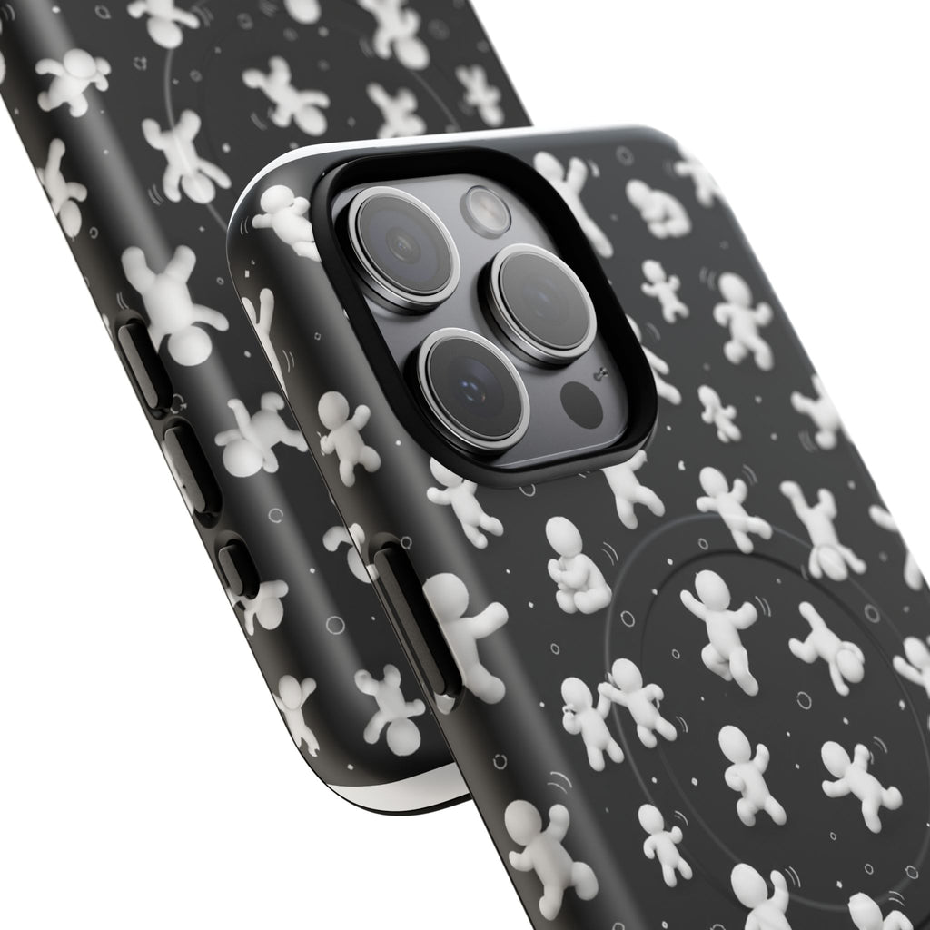 Magnetic Phone Case – Floating Gingerbread Figures on Black (Tough Magnetic)