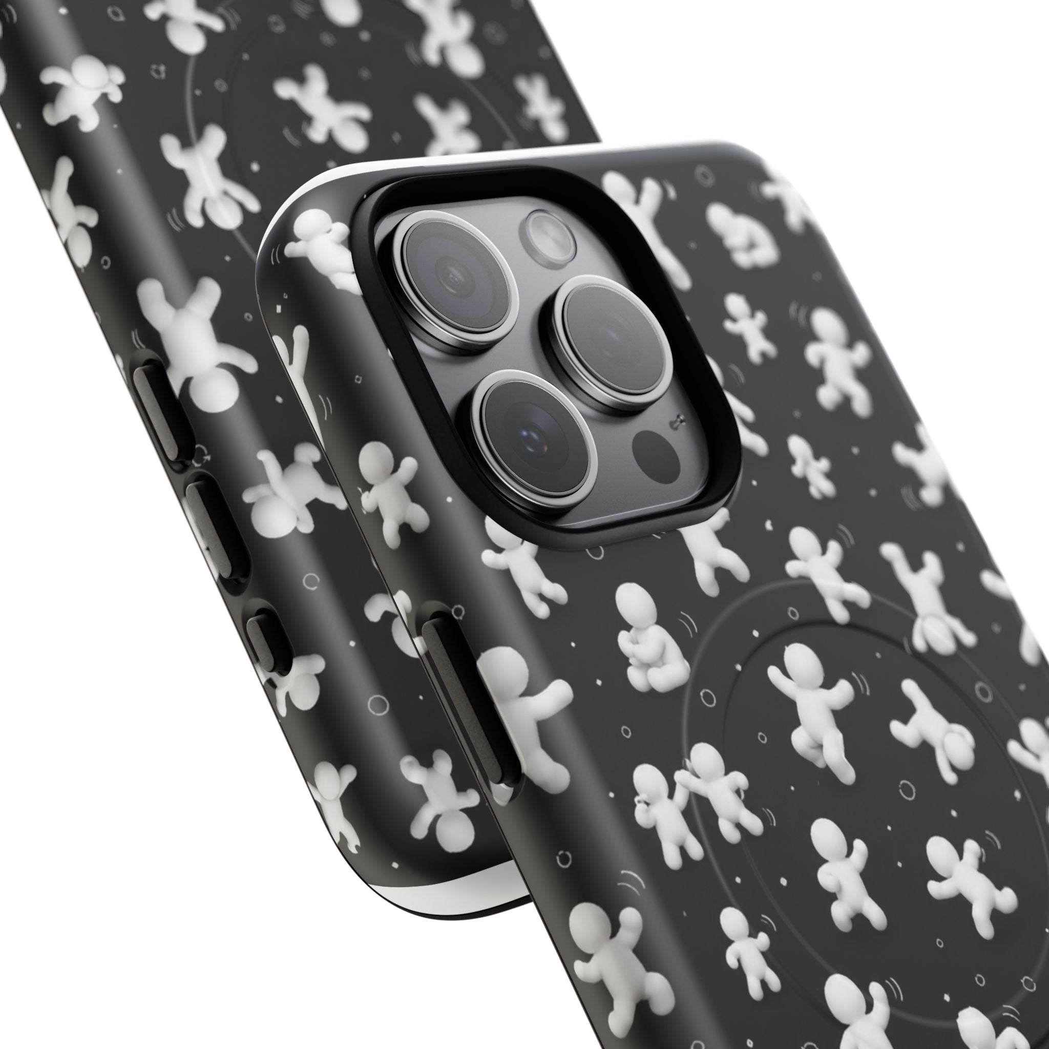 Magnetic Phone Case – Floating Gingerbread Figures on Black (Tough Magnetic)