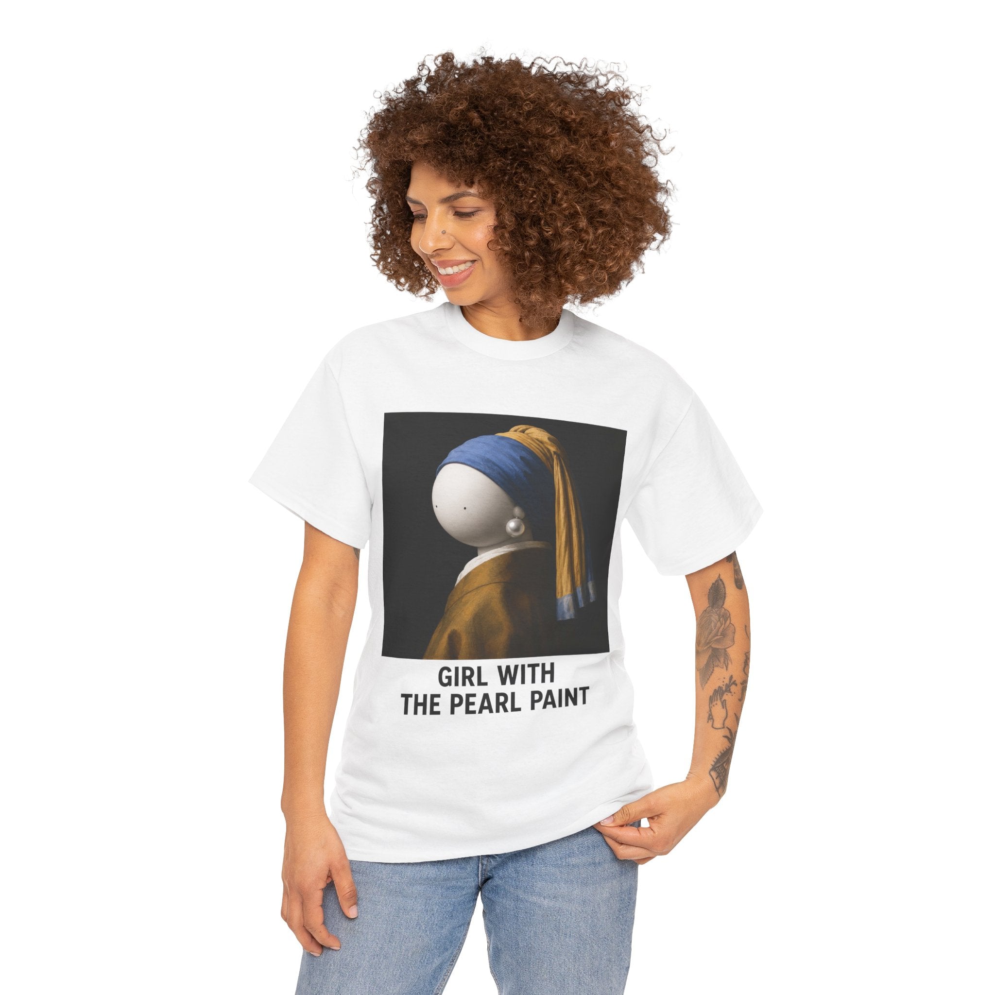 T-Shirt — 'Girl With The Pearl Paint' Classic Art Parody Tee