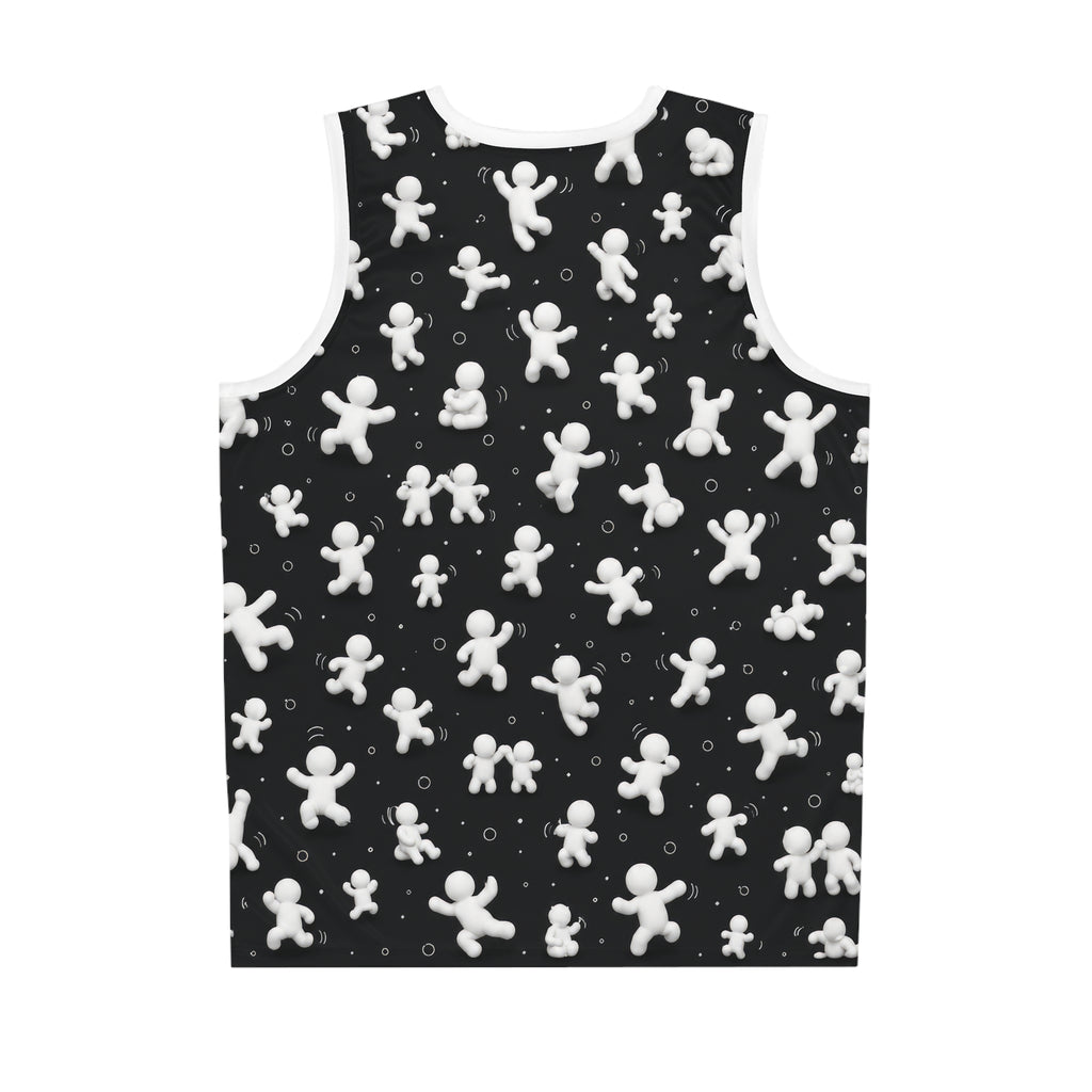 Black Gingerbread Figures All-Over Print Basketball Jersey