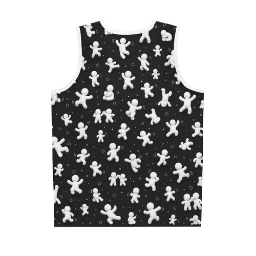 Black Gingerbread Figures All-Over Print Basketball Jersey
