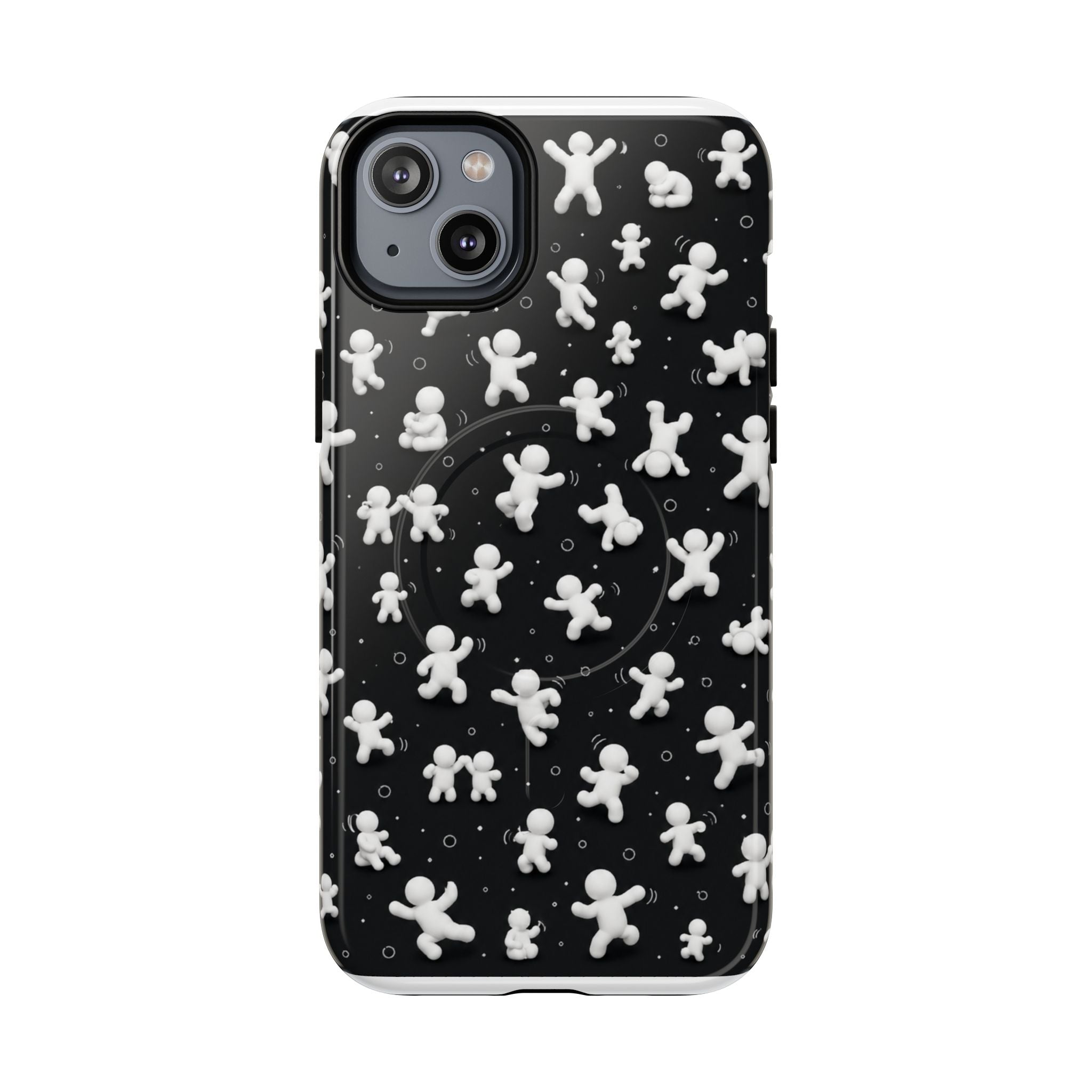 Magnetic Phone Case – Floating Gingerbread Figures on Black (Tough Magnetic)
