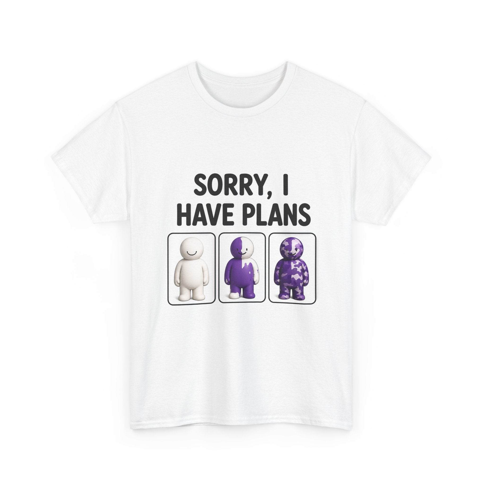 T‑Shirt — "Sorry, I Have Plans" Purple Doll Graphic Tee