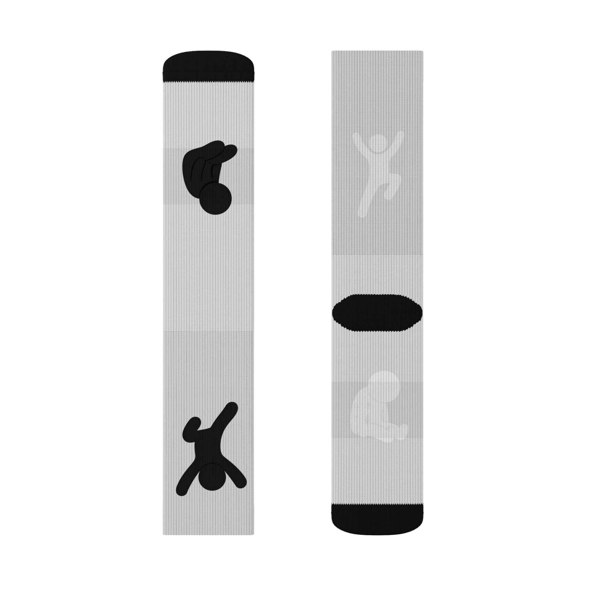 Minimalist Abstract Black Dot Sublimation Socks — Modern Graphic Crew Socks