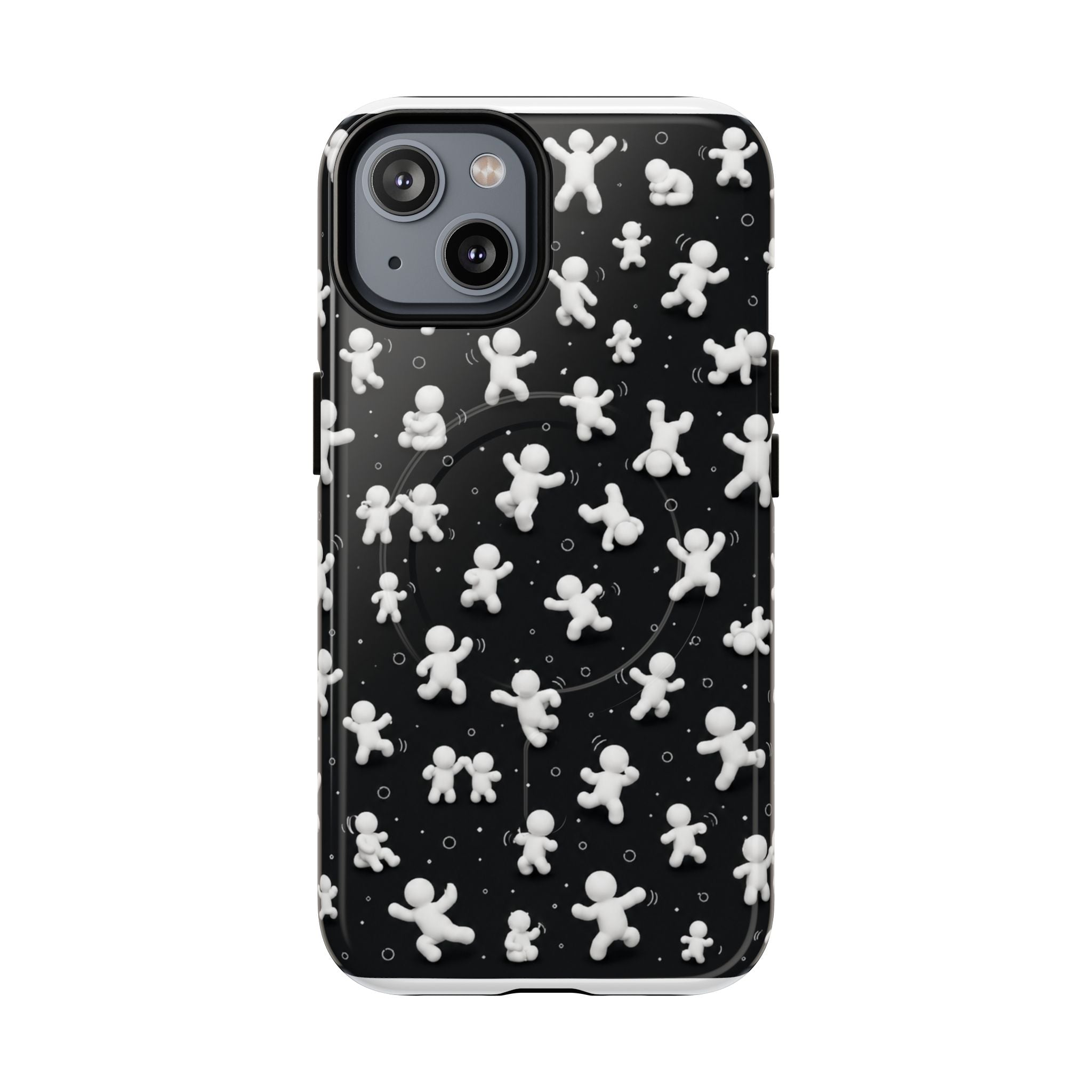 Magnetic Phone Case – Floating Gingerbread Figures on Black (Tough Magnetic)