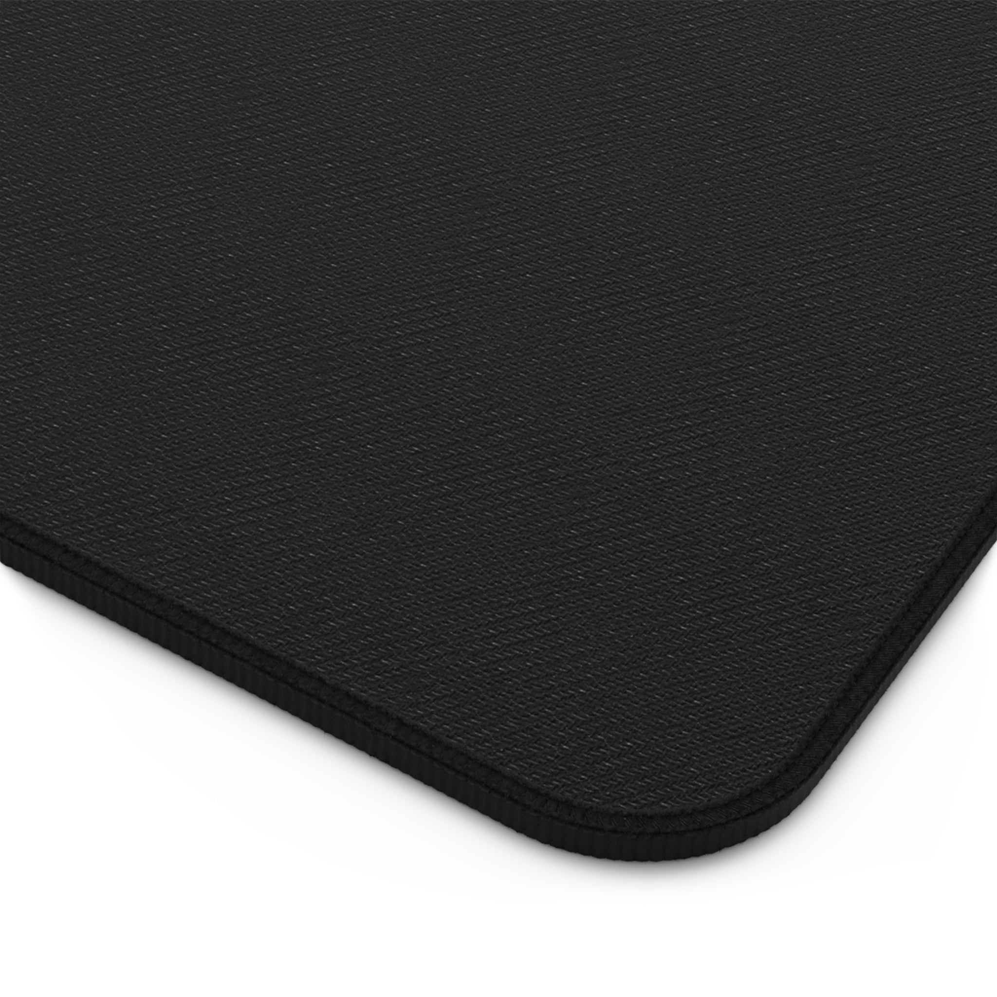 Desk Mat — Playful White Figurine Pattern on Black