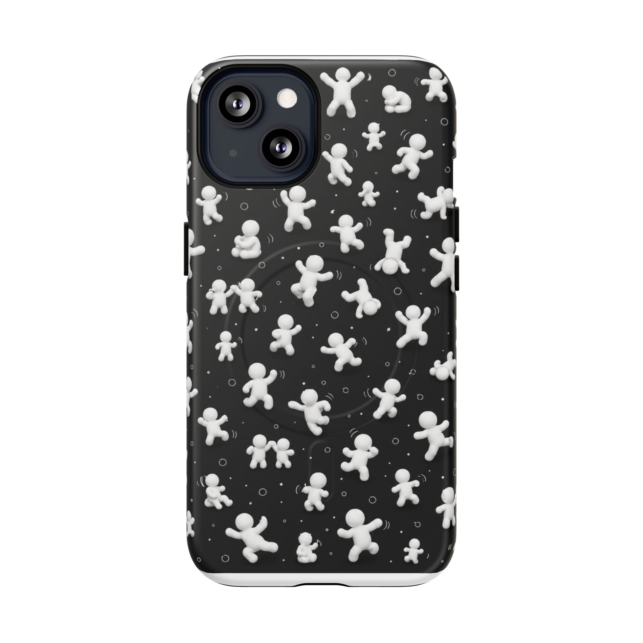 Magnetic Phone Case – Floating Gingerbread Figures on Black (Tough Magnetic)