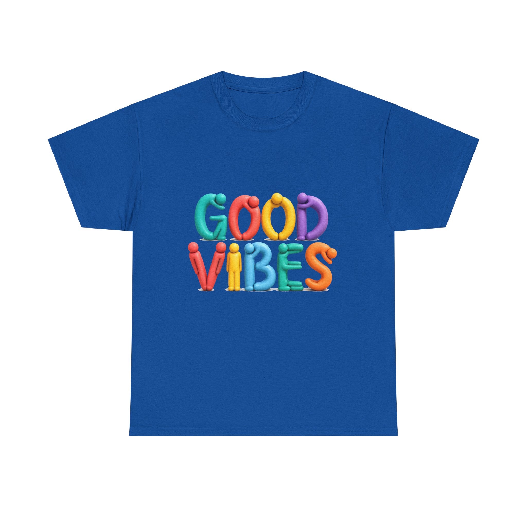 Good Vibes T-Shirt — Colorful Balloon Letter Graphic Tee