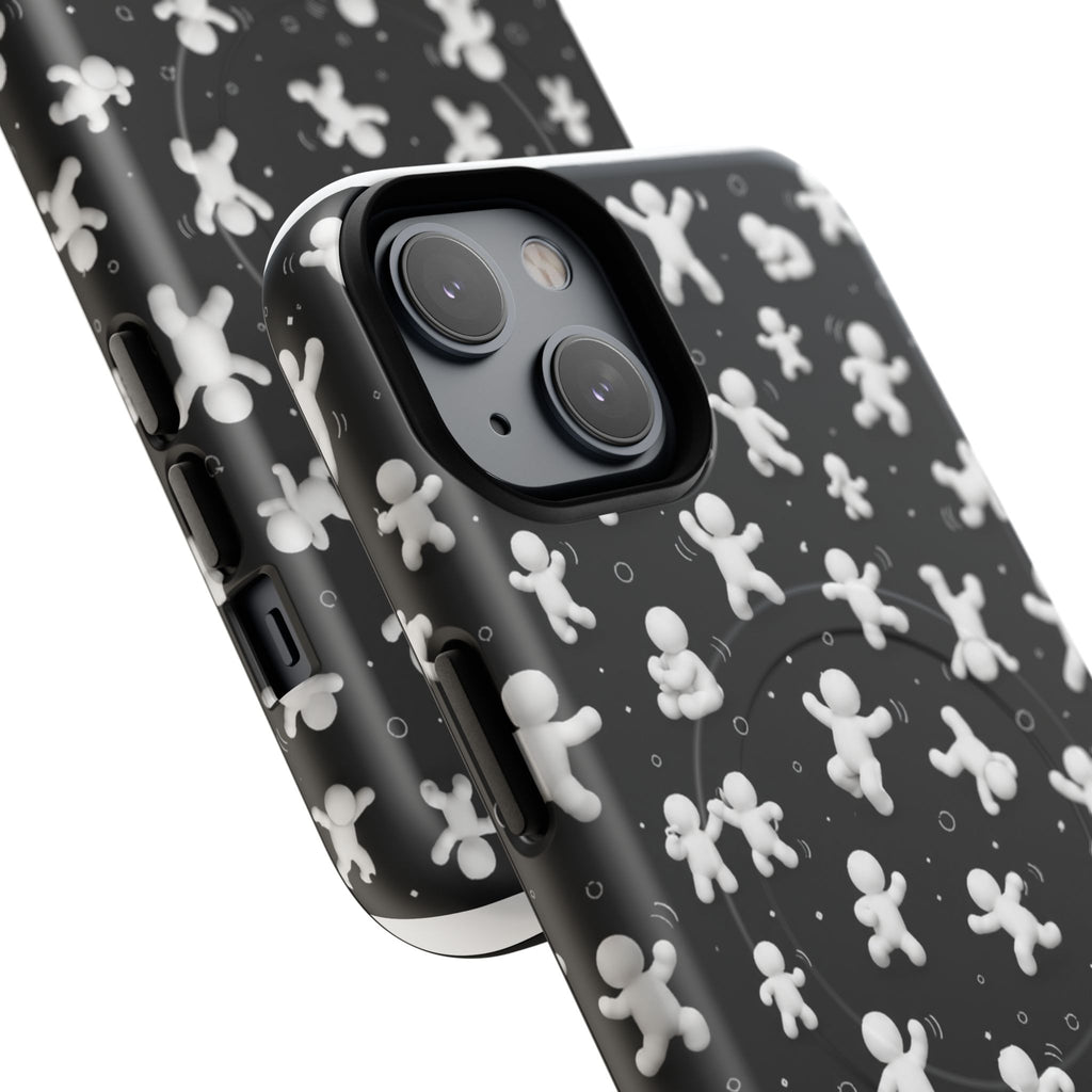 Magnetic Phone Case – Floating Gingerbread Figures on Black (Tough Magnetic)