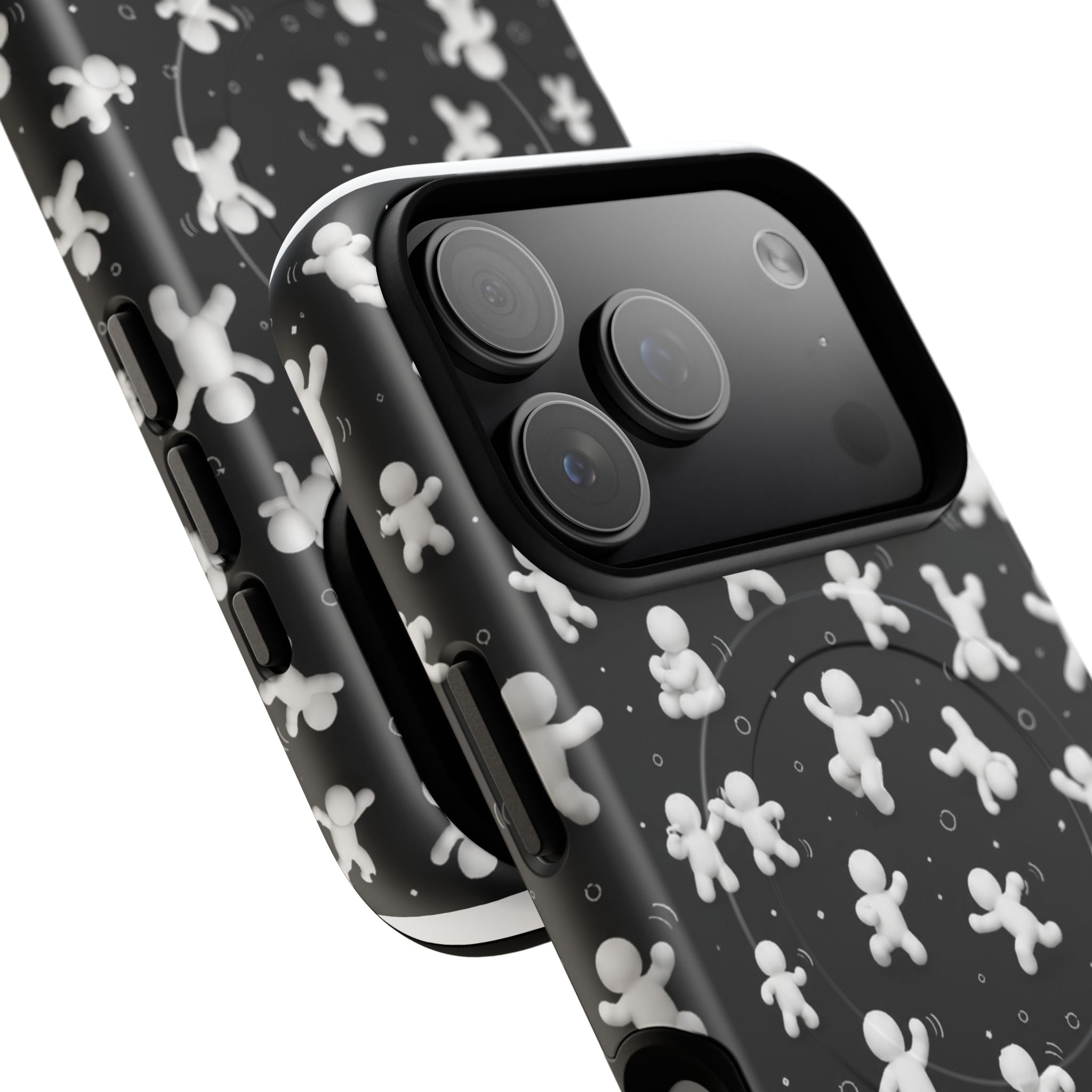 Magnetic Phone Case – Floating Gingerbread Figures on Black (Tough Magnetic)