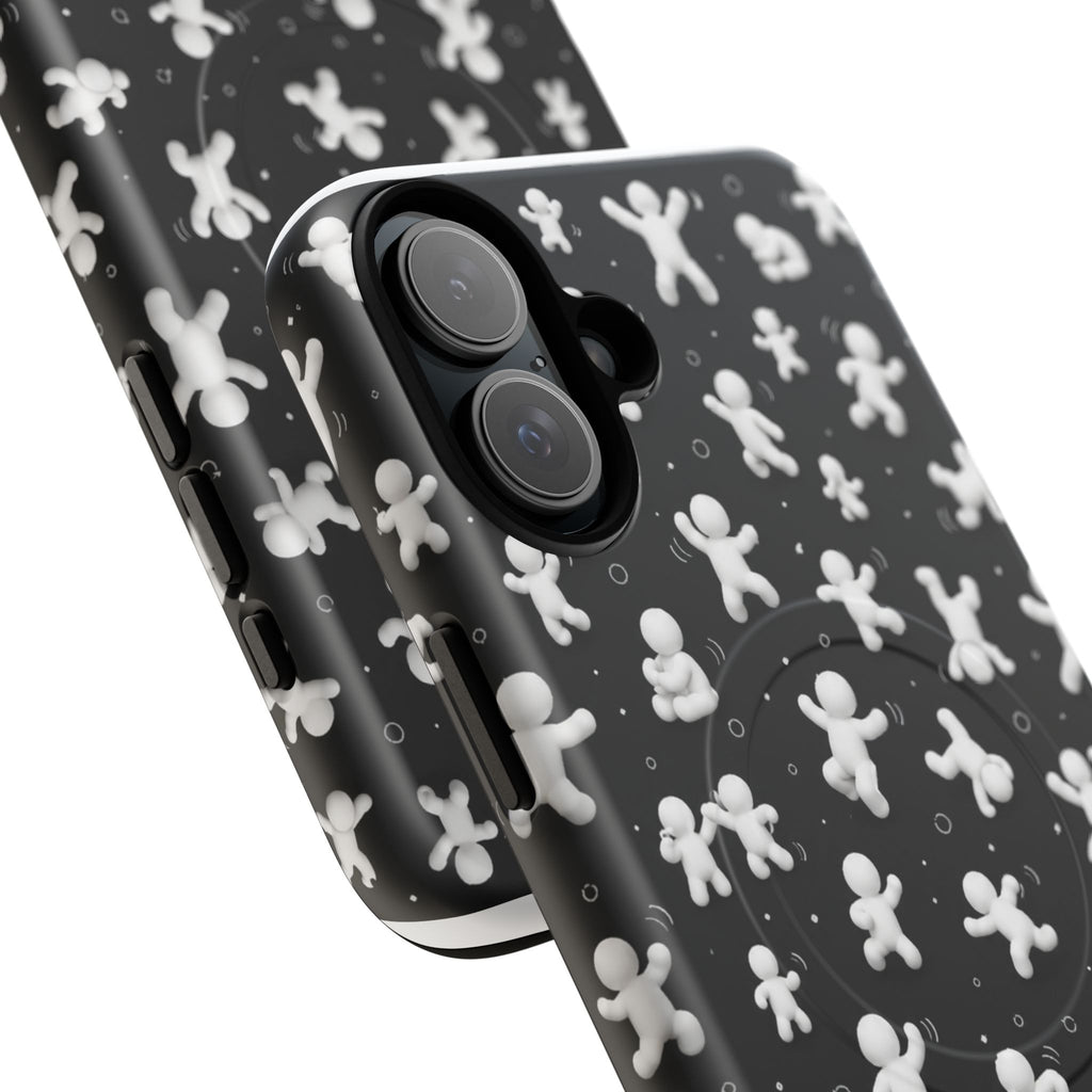 Magnetic Phone Case – Floating Gingerbread Figures on Black (Tough Magnetic)