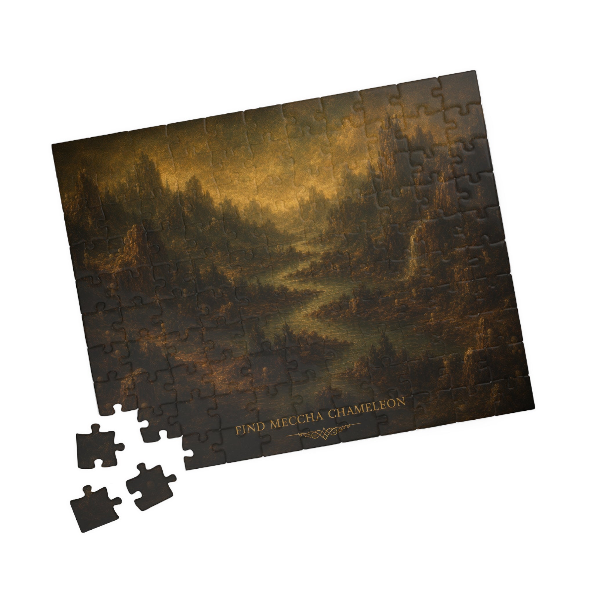 Scenic Forest Landscape Puzzle — Atmospheric Vintage River Valley Jigsaw (110–1014 pcs)