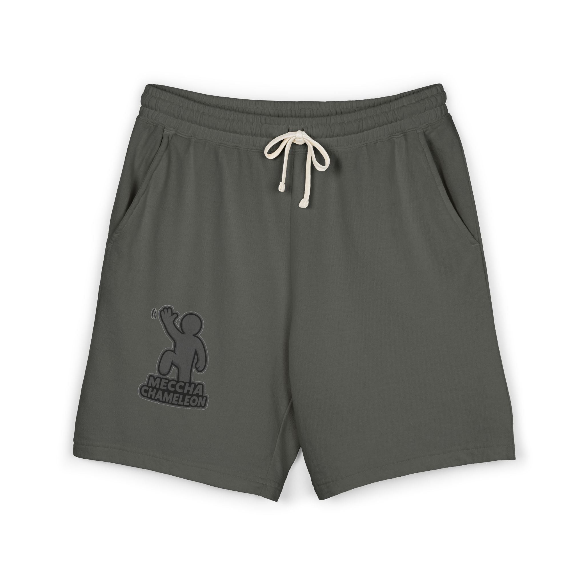 Fleece Sweat Shorts — Minimalist Patch & Cheer Graphic