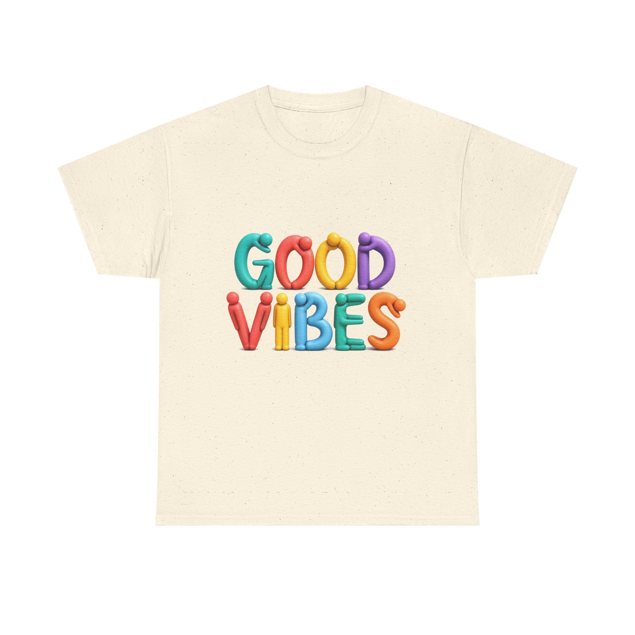 Good Vibes T-Shirt — Colorful Balloon Letter Graphic Tee