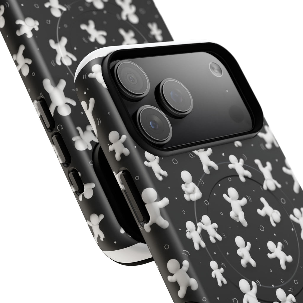 Magnetic Phone Case – Floating Gingerbread Figures on Black (Tough Magnetic)