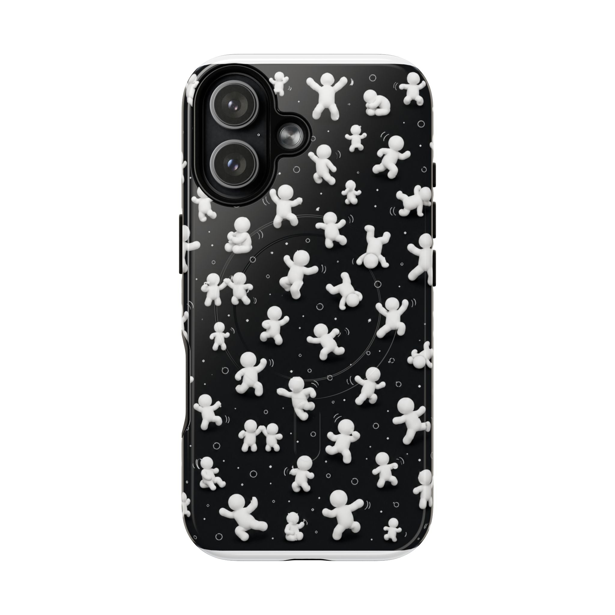 Magnetic Phone Case – Floating Gingerbread Figures on Black (Tough Magnetic)