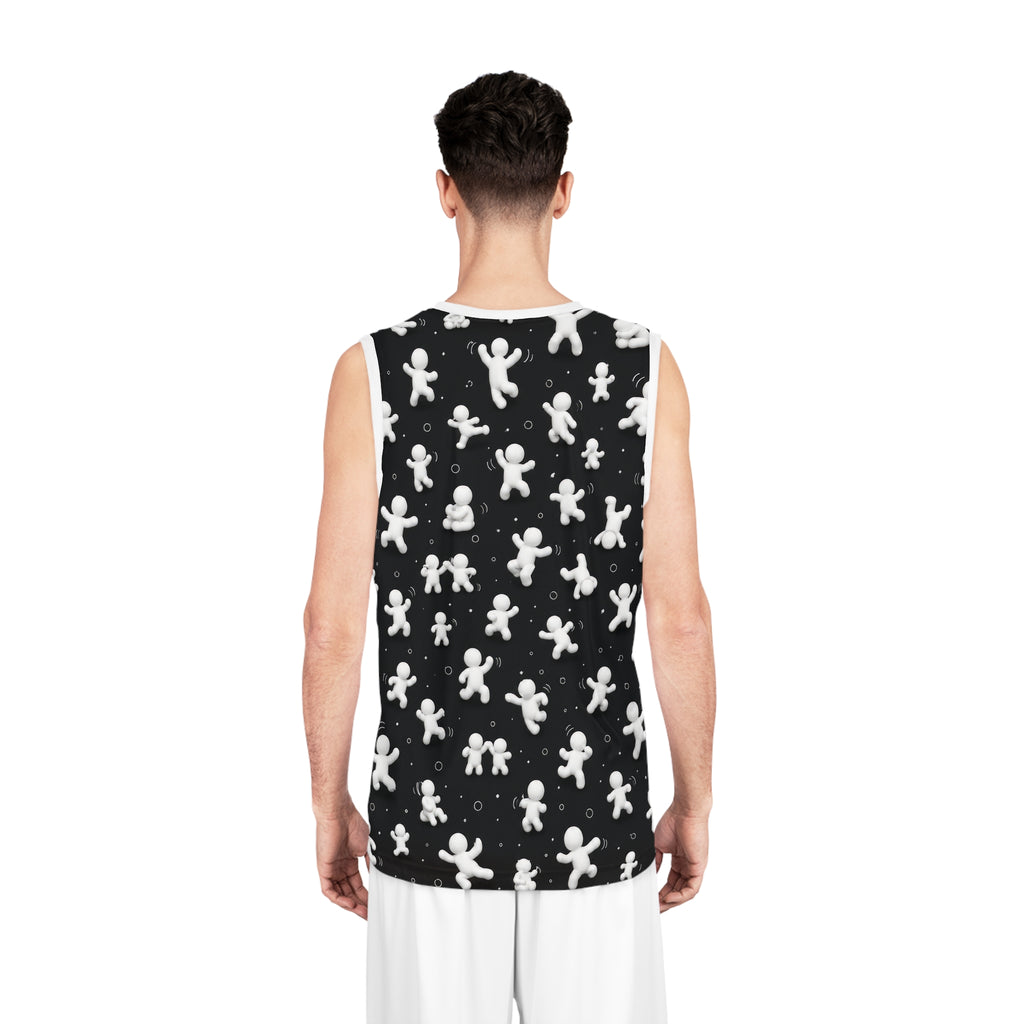 Black Gingerbread Figures All-Over Print Basketball Jersey