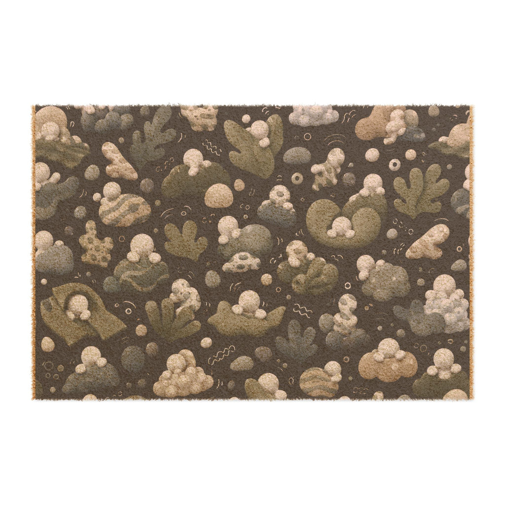 Doormat — Neutral Abstract Botanical Pattern Coir Mat