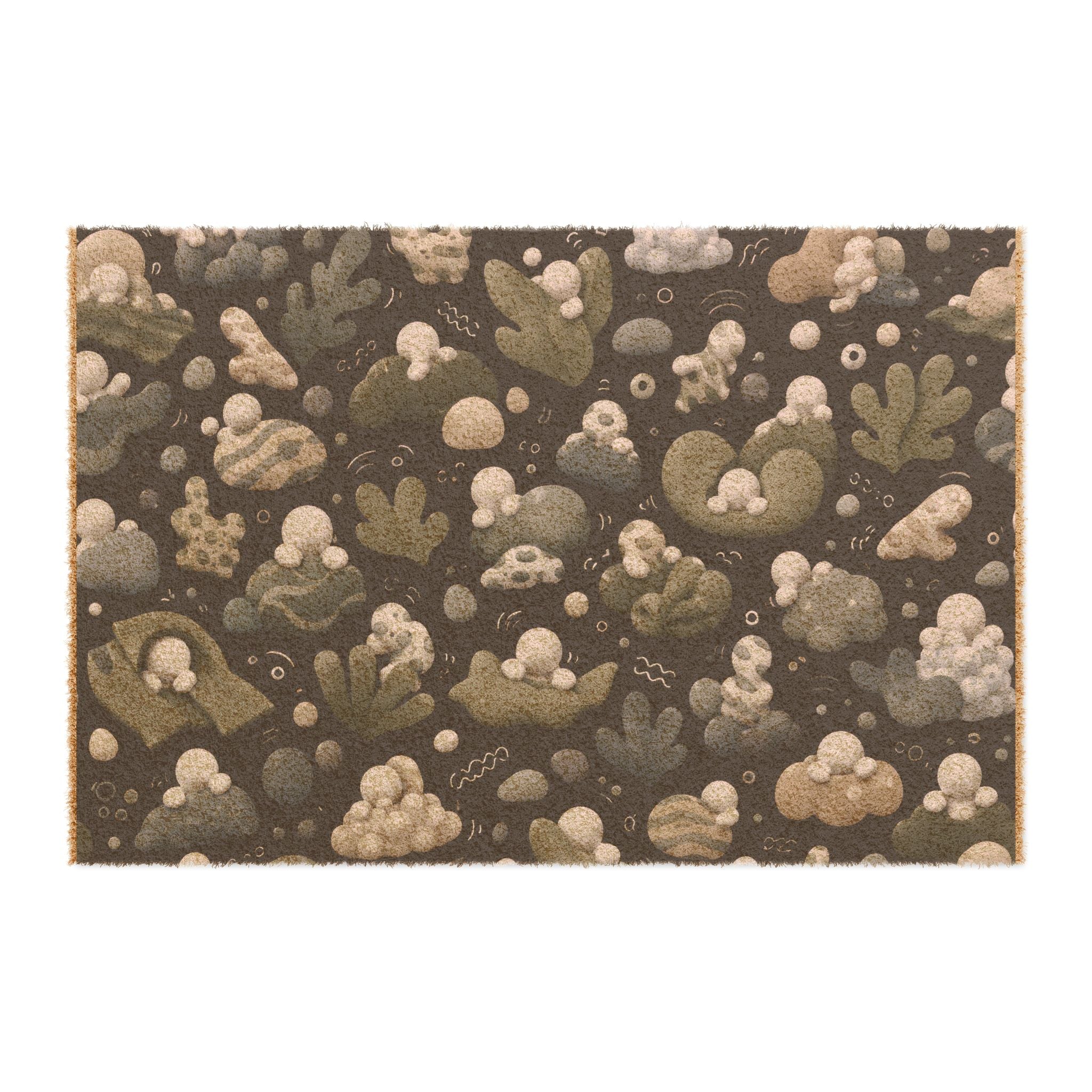 Doormat — Neutral Abstract Botanical Pattern Coir Mat