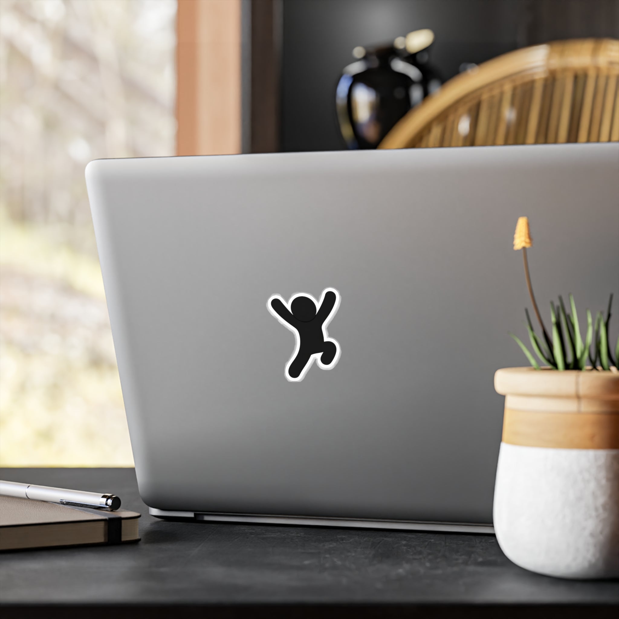 Jumping Stick Figure Vinyl Sticker — Kiss-Cut Decal for Laptops, Water Bottles & Windows