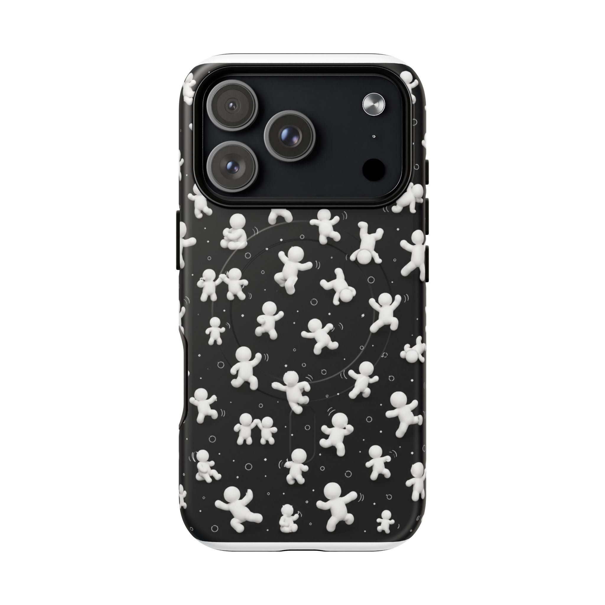 Magnetic Phone Case – Floating Gingerbread Figures on Black (Tough Magnetic)