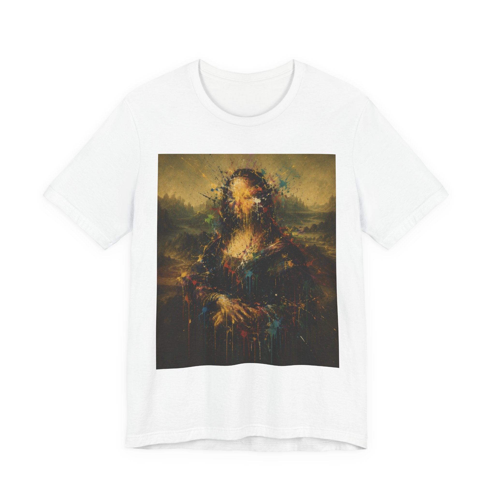 Mona Lisa Abstract Art Tee - Vintage Surreal Portrait Graphic T-Shirt