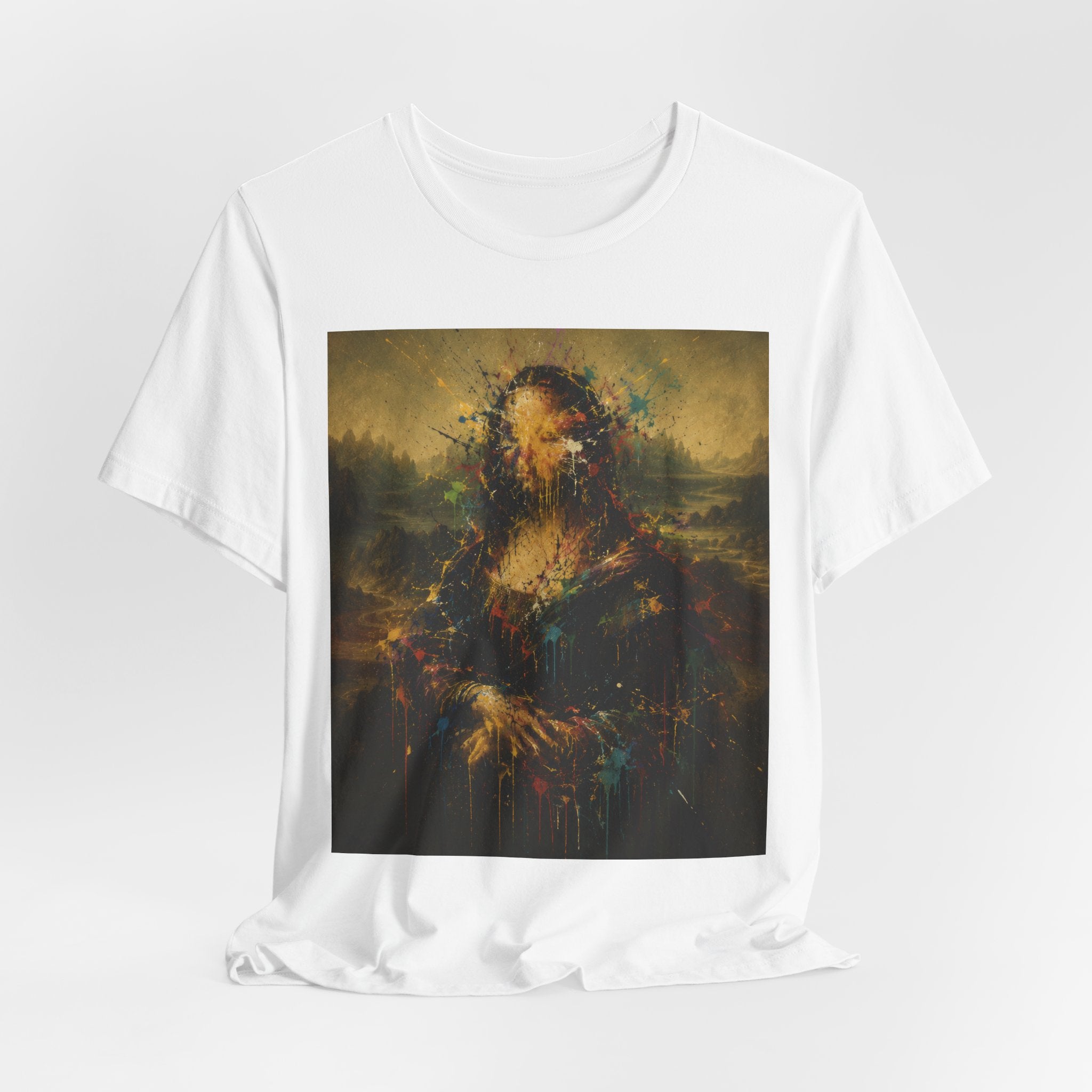 Mona Lisa Abstract Art Tee - Vintage Surreal Portrait Graphic T-Shirt