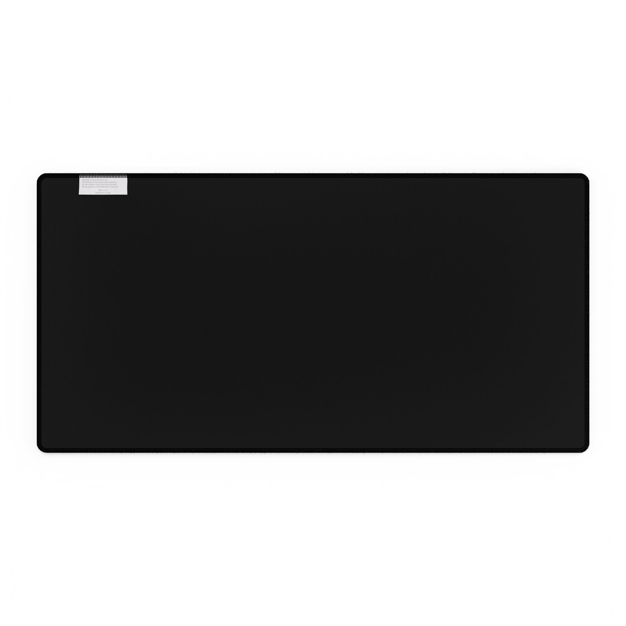 Black Desk Mat with Playful White Figurine Pattern — Large Gaming/Office Mousepad