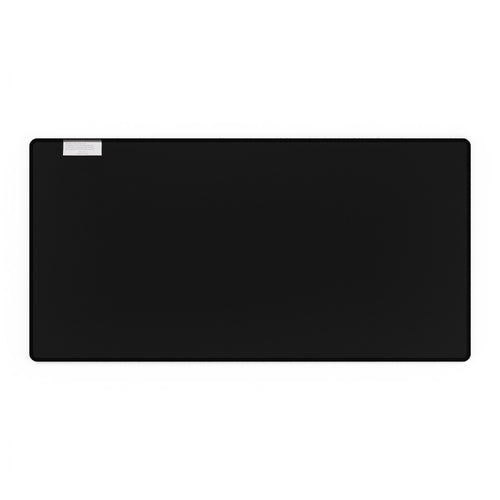 Black Desk Mat with Playful White Figurine Pattern — Large Gaming/Office Mousepad