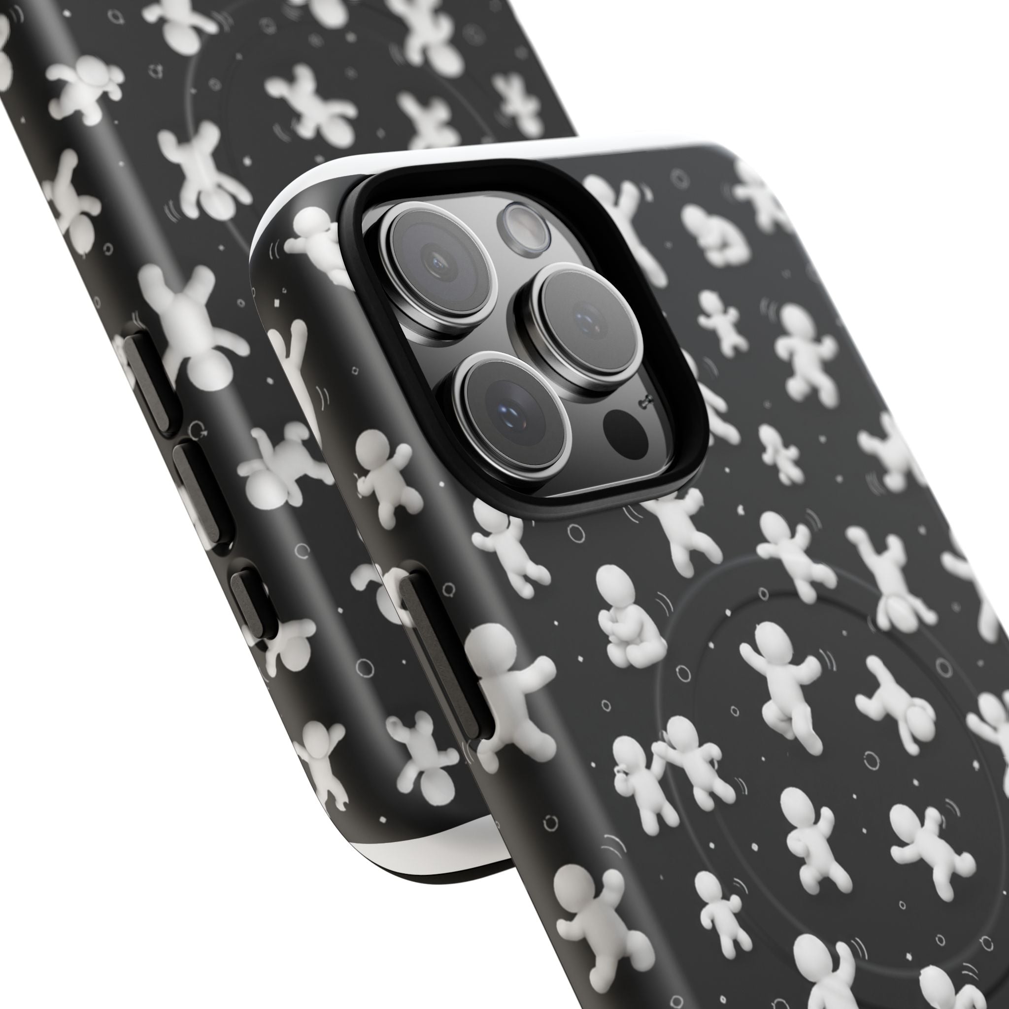 Magnetic Phone Case – Floating Gingerbread Figures on Black (Tough Magnetic)