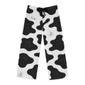 Cow Print Lounge Pajama Pants for Men — Black & White Relaxed Sleepwear