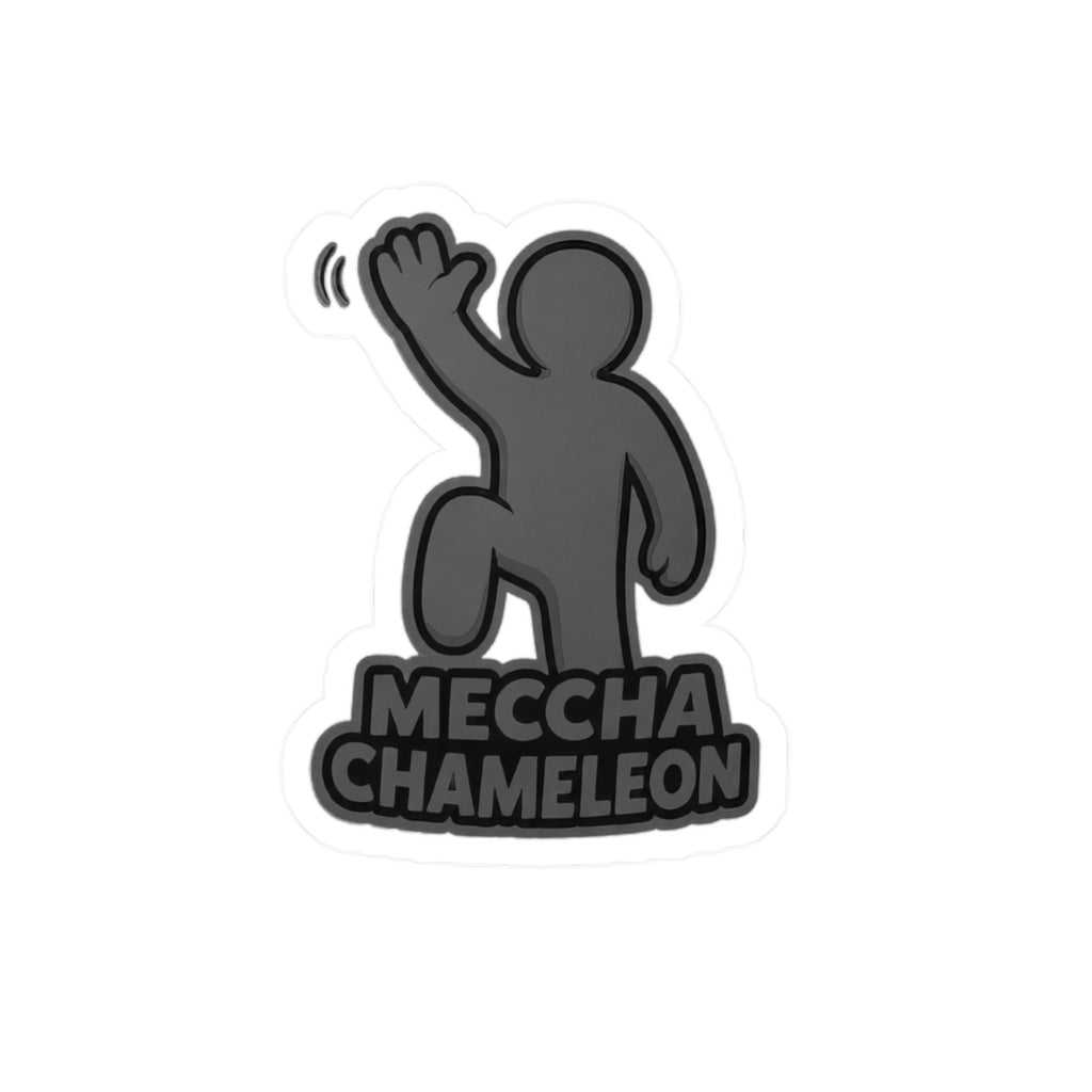 Mecccha Chameleon Kiss-Cut Vinyl Sticker — Waving Character Decal for Laptops, Water Bottles & Windows