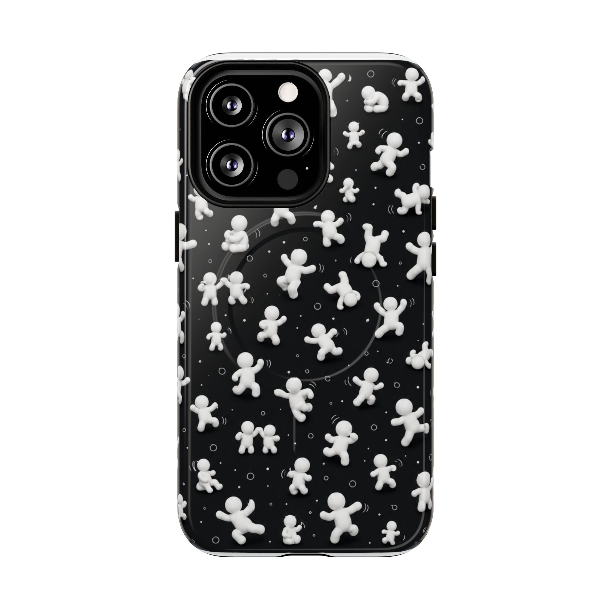 Magnetic Phone Case – Floating Gingerbread Figures on Black (Tough Magnetic)