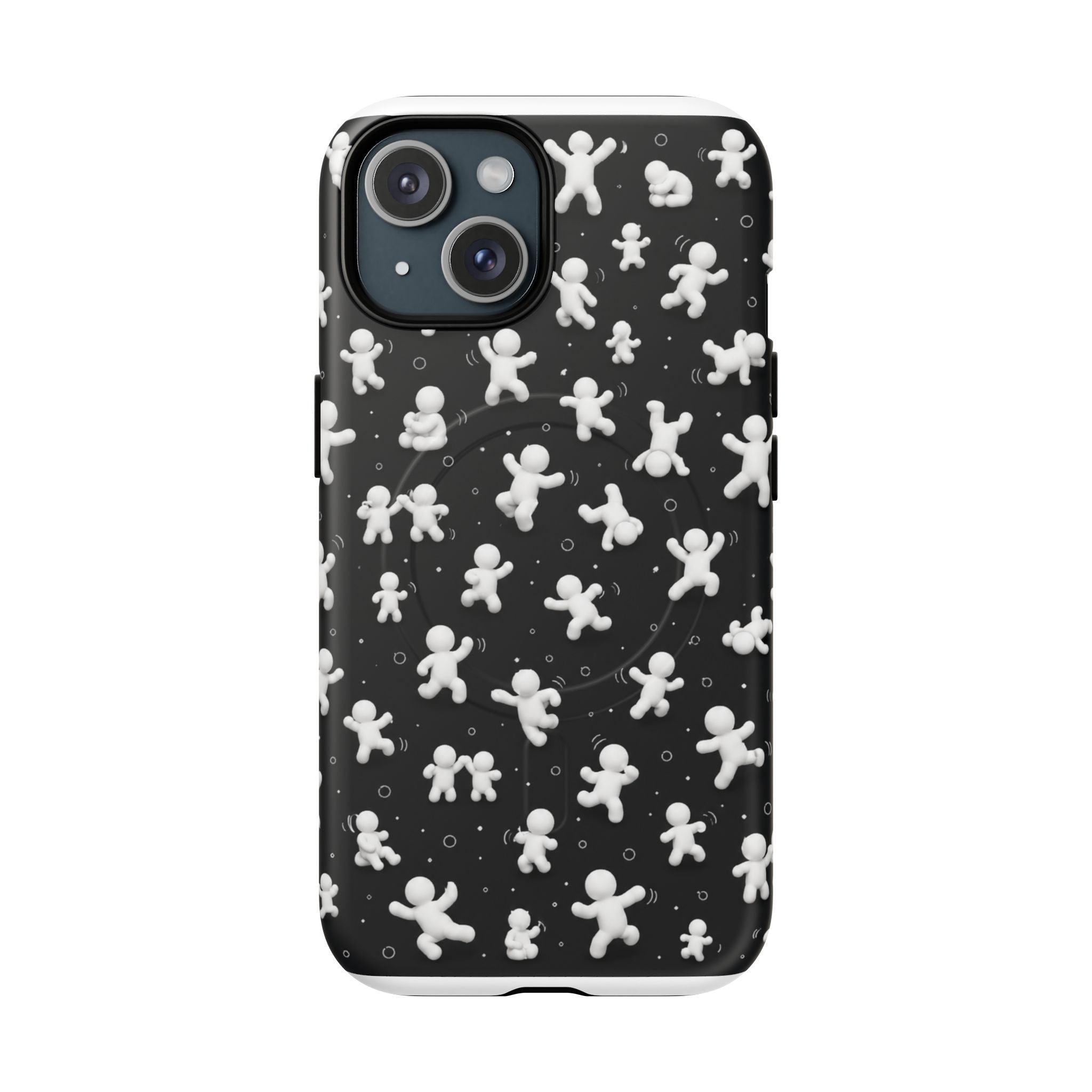Magnetic Phone Case – Floating Gingerbread Figures on Black (Tough Magnetic)