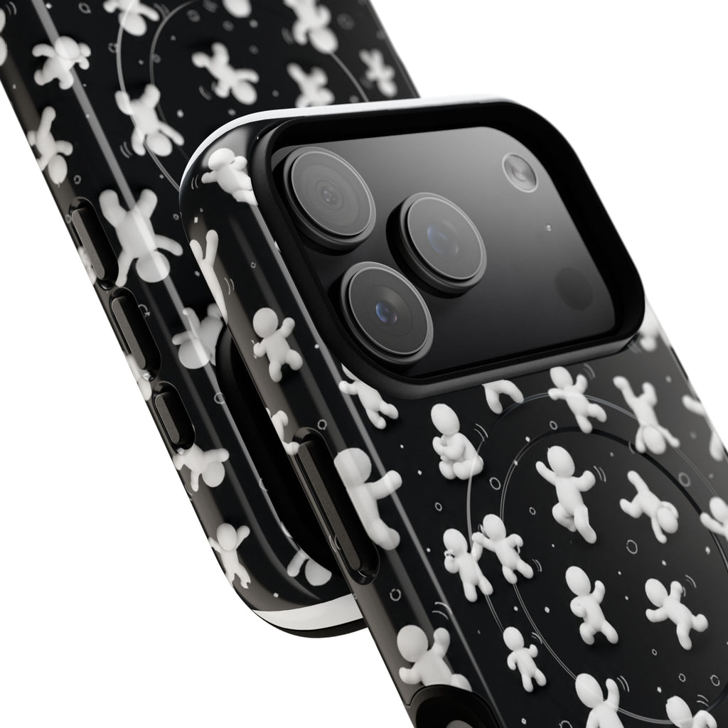 Magnetic Phone Case – Floating Gingerbread Figures on Black (Tough Magnetic)