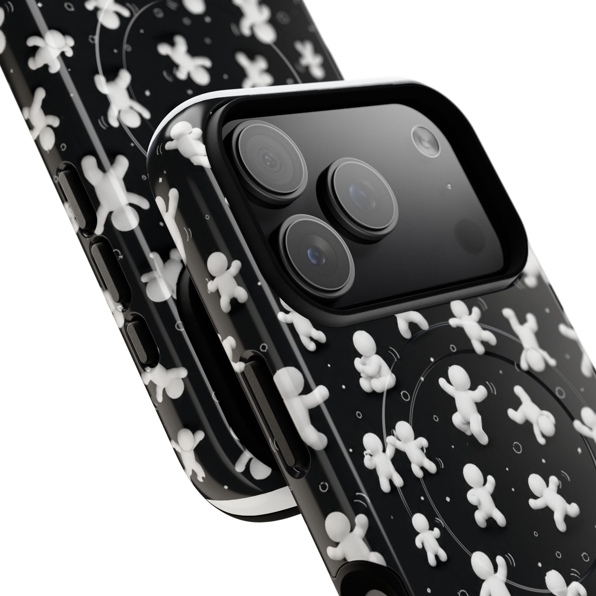 Magnetic Phone Case – Floating Gingerbread Figures on Black (Tough Magnetic)