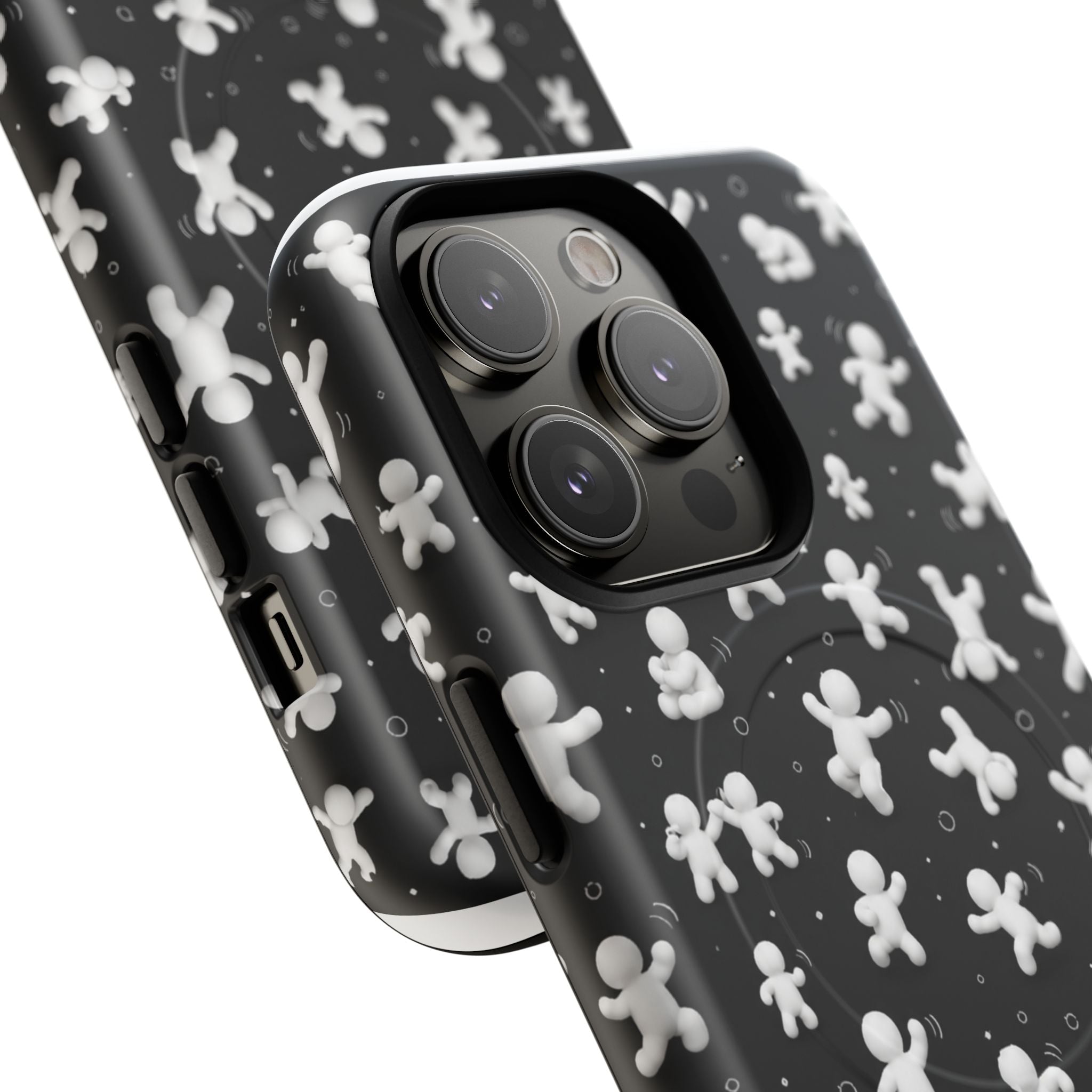 Magnetic Phone Case – Floating Gingerbread Figures on Black (Tough Magnetic)